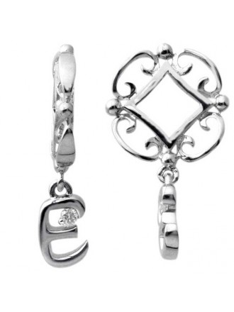 Storywheels iniciales 'E' cuelgan con diamantes de plata esterlina de la rueda - CANTIDAD LIMITADA!-336733