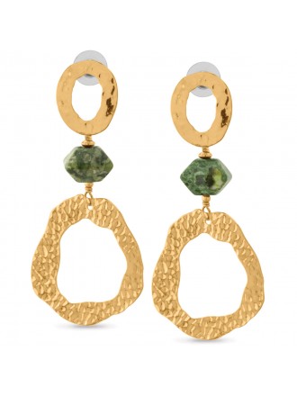 Rhyolite and Hammered Gold Vermeil Earrings Only 1 Left