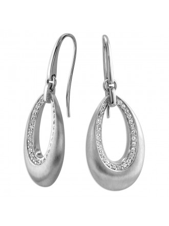 CZ & Sterling Silver Earrings-340746