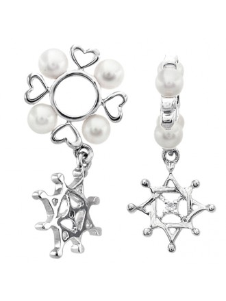 Storywheels Estrella de diamantes con perlas colgante de plata esterlina Rueda SOLO 3 DISPONIBLES -336816